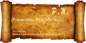 Poparadu Miklós névjegykártya